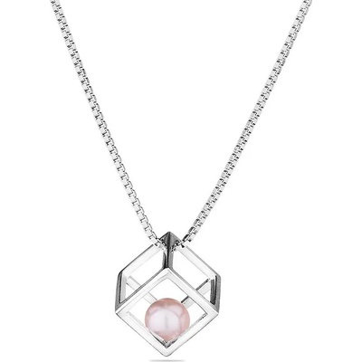 Swan Сребърно колие със сладководна розова перла CAA086NR Swan