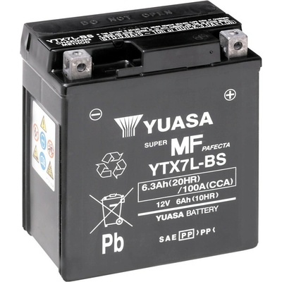 Motobaterie 12V, YTX7L, 6,3Ah, 100A, bezúdržbová MF AGM 115x72x132, YUASA originál (aktivovaná ve výrobě)