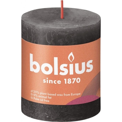 Bolsius Rustic Shine Válec 68x80mm Stormy Grey šedá