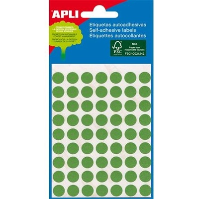 APLI Етикети, кръгли, 8 мм, с ръкописен текст, цветни, apli, зелени, 288 етикета в опаковка 2047 (2047)