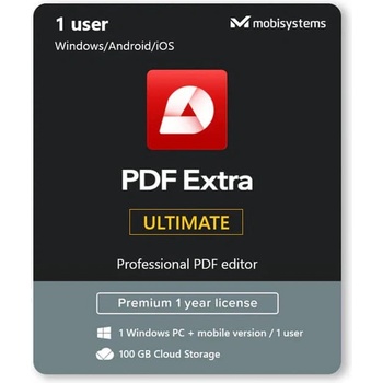 MobiSystems Софтуер MobiSystems PDF Extra Ultimate, абонамент за 1 година, за 1 потребител, английски/български, за Windows/Android/iOS