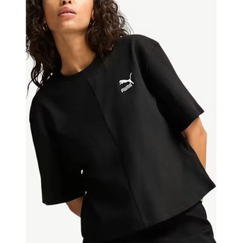 PUMA Classics Ribbed Relaxed Tee Black