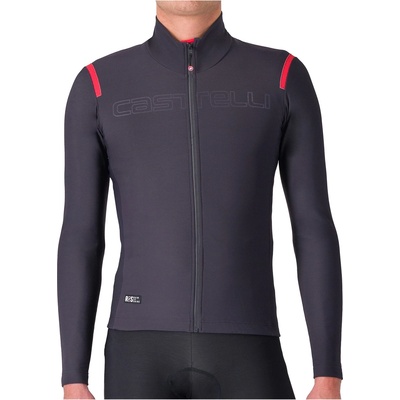 Castelli Мъжка фланелка с дълъг ръкав за колоездене Castelli Tutto Nano Ros Jersey Cycling jersey - Dark Grey / Red (056-3781-0212)