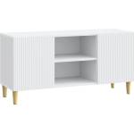 vidaXL ТВ шкаф Бяло 102 x 34, 5 x 50 см Инженерна дървесина (894695)