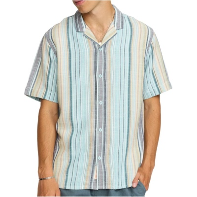 Revolution Мъжка риза с копчета Revolution Cuban Shirt Striped S/S Shirt - Blue (033-3267-0211)