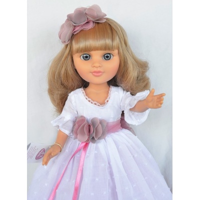 Berjuan Sofy comunion rubia vestido plumeti blanco 43 cm