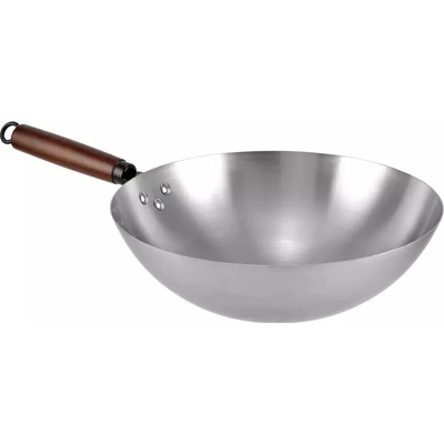 Ocelová wok pánev 32 cm 1,3 mm – kulaté dno (čínský typ) IK10481