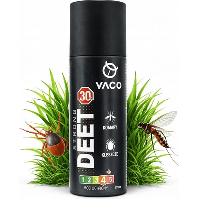 Vaco Strong 30 spray proti komárům klíšťatům a muchničky Deet 30% 170 ml