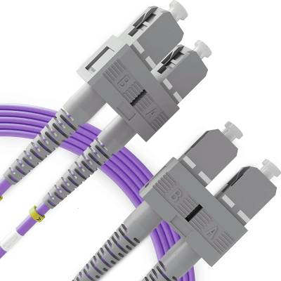 Conneu SC-SC дуплексна пач корда, мултимод OM4, 3 мм. , виолетова, 0.50 метра (CNFJ-SCSCOM4DVT3mm-0.5)