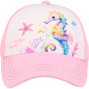 maximo Шапка с козирка maximo Girl's Cap Terry Cloth Seahorse, Hook-and-Loop Closure Cap - Rosa / Weiß - размер 49-51 cm (904-6346-0111)