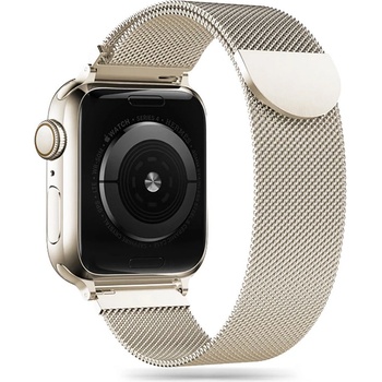 Image 1 of Tech-Protect Стоманена верижка за смарт часовник Apple Watch 4/5/6/7/8/9/SE (38/40/41 mm) от Tech-Protect MilaneseBand - Starlight (9319456607260)