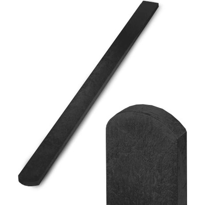 Recyklát plotovka 78x21 mm, půlkulatá, černá Délka v mm:: 1500 mm