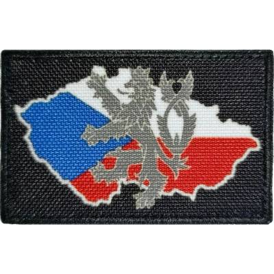 Nášivka vlajka mapa ČR se lvem