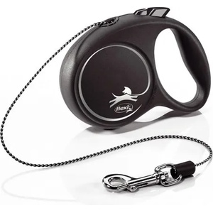 flexi Автоматичен повод FLEXI Black Design XS сребристо въже 3 м - 8 кг 03320