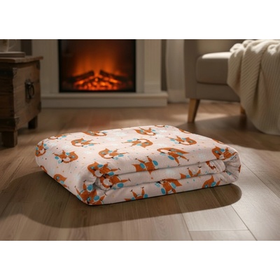 BBK vánoční deka z mikrovlákna X-Mas Friends motiv veverka se sluchátky 150x200
