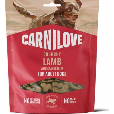 Carnilove Dog Crunchy pamlsok jahňacie + Brusinky 200 g