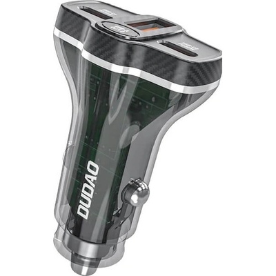 Зарядно за кола с 2xUSB-C и USB-A изходи с технология за бързо зареждане - Dudao R78 Fast Car Charger PD 78W (черен)