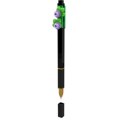 LEGO Licence LEGO gélové pero s fialovou kvetinou čierne