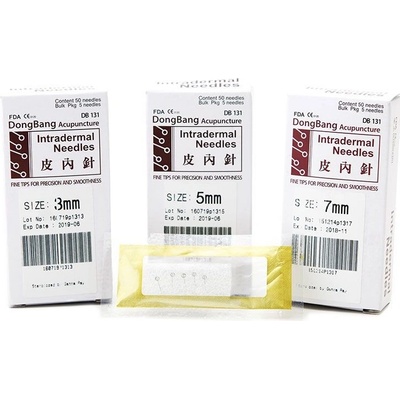 DongBang Jednorázové intradermální akupunkturní jehly 50 ks Velikost: 0,12 mm x 3 mm