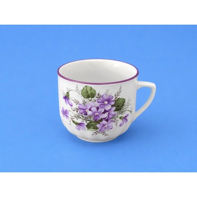 český porcelán Dubí Hrnček Jakob vzor Fialky 270 ml