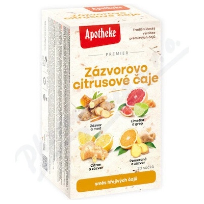 APOTHEKE PREMIER Zázvorovo citrusové čaje zmes hrejivých čajov 20 ks