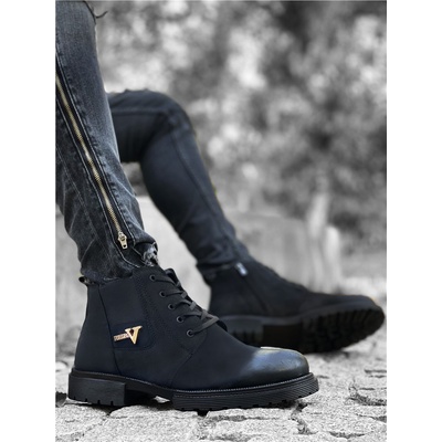 BOA Shoes Мъжки боти с цип и връзки co744 - Черни #361674 (361674_Черно)