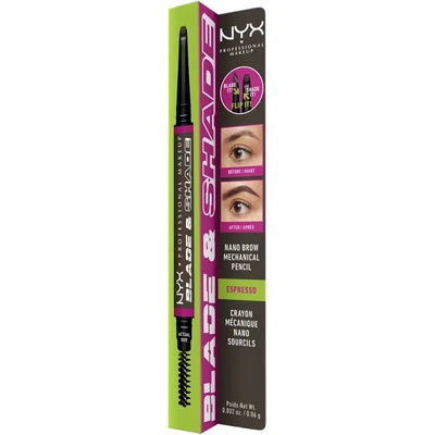 NYX Professional Makeup Blade & Shade tužka na obočí s kartáčkem Espresso 0,06 g