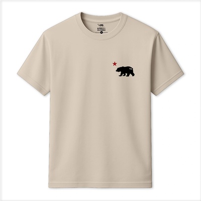 Republic of California Тениска Republic of California Men's Cali Bear T-Shirt - Natural