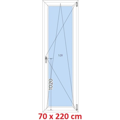 Soft Plastové okno 70x220 cm, otevíravé a sklopné, Antracit struktura/bílá