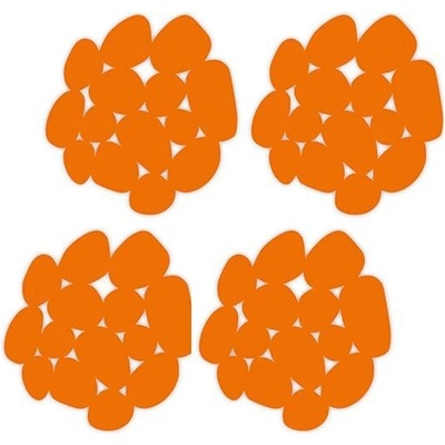 MSV sada 4 protiskluzových podložek GALETS ve tvaru oblázků oranžová 12 x 13 cm – Zboží Dáma