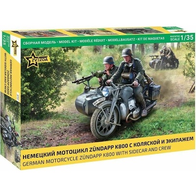 ZVEZDA Model Kit military 3717 Zuendapp K800 Motorcycle w/sidecar 1:35
