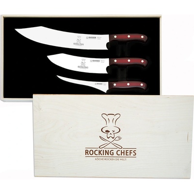 GIESSER Комплект ножове Giesser серия PremiumCut - 3 pcs. set, Rocking Chefs, Micarta (GIE.1999.3.rc)