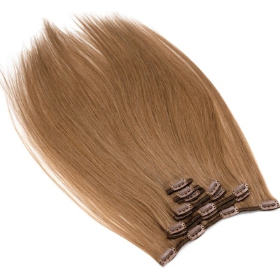 Clip in vlasy k prodloužení 50cm 100% lidské REMY světle hnědá