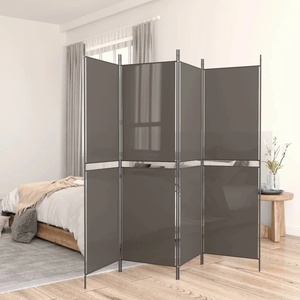 vidaXL Параван за стая, 5 панела, антрацит, 250x200 cм, текстил (350236)