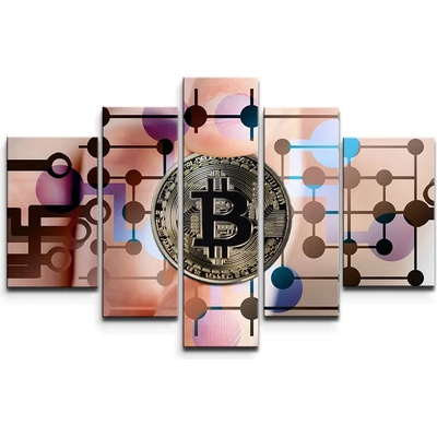 Sablio Obraz - 5-dílný Bitcoin Varianta: 100x60cm