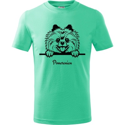 T-ričko Pomeranian detské tričko s vlastným textom khaki biela