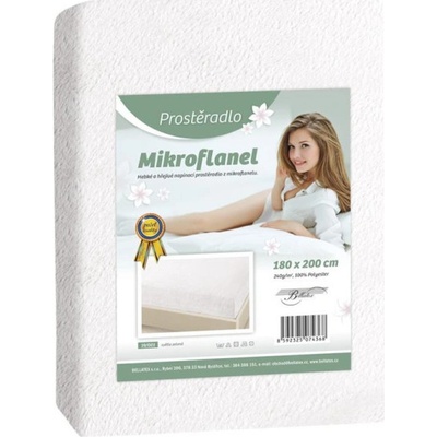Bellatex mikroflanel prostěradlo bílé 90x200x20