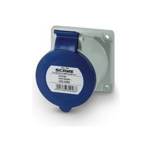 SCAME Промишлен контакт 2P+Е 32A 230V IP54 ПРАВ серия Optima панелен монтаж 75х75мм - 423.3263 (423.3263)