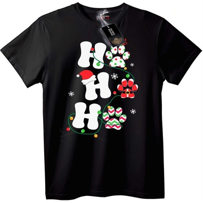 NOONEBRAND Тениска Коледен Отпечатък от Лапа - 4XL, Black