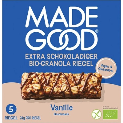 MadeGood Müsli tyčinky vanilkové s čokoládou bio 120 g