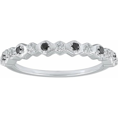 Eppi Half eternity prsten ze zlata s černými a bílými lab grown diamanty Tariq R49898