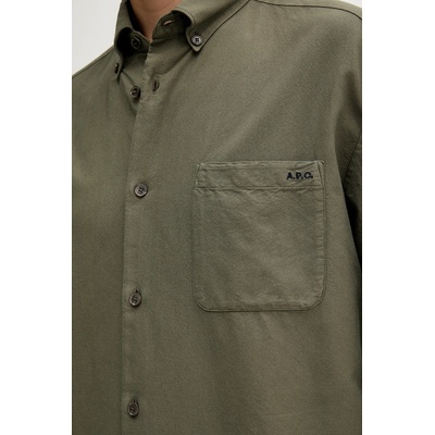 APC Памучна риза A. P. C. Chemise Mateo Logo (COHAH.H12599)
