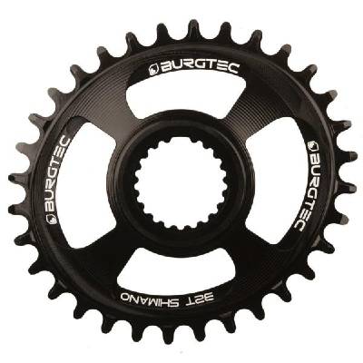 Плоча BURGTEC Oval Shimano Direct Mount Thick Thin - Черен 32T