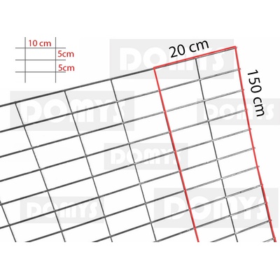 DOMYS Gabionová síť 20x150 cm (oko 10x5)
