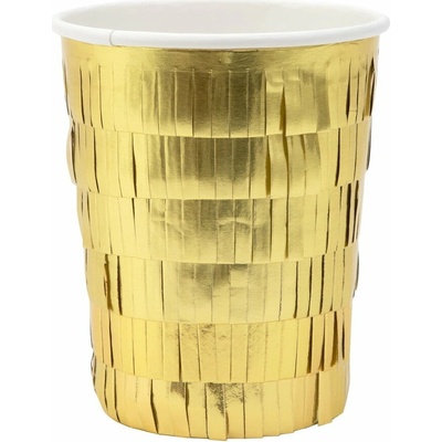Papierové jednorazové tégliky v súprave Gold Fringe Party – Meri
