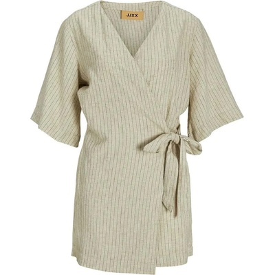 Jack & jones Breeze Summer JJXX short sleeve romper - Beige (Feather Gray Pinstripe)
