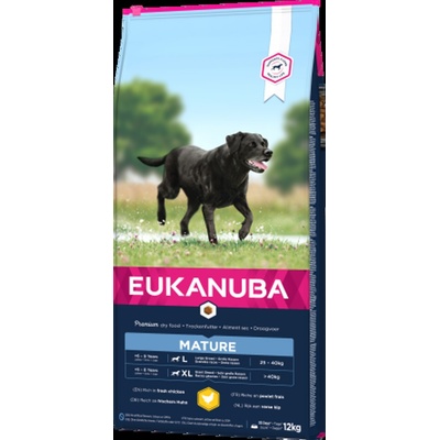 EUKANUBA Adult Large Breed - Пълноценна суха храна за кучета от едри и големи породи от 6 годишна възраст с пилешко и пуешко месо, 15 кг