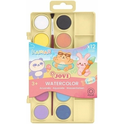 Jovi Kawaii vodovej farby 12 ks + štetec