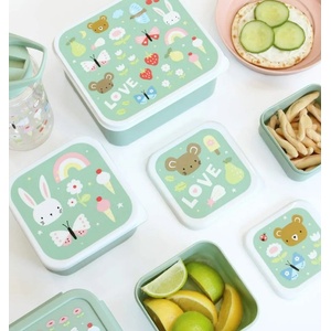 A Little Lovely Company : Комплект от 4 кутии за храна Lunch & Snack Box - "Joy (SBSEJO62)