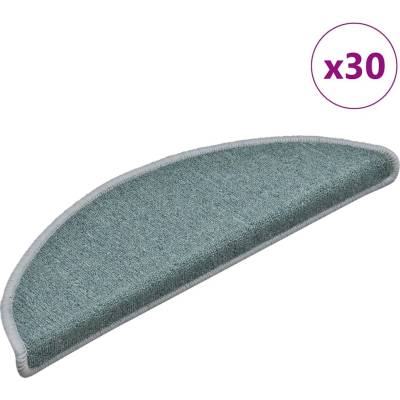 vidaXL Schodové rohože 30 ks 56 x 17 x 3 cm mořsky modré půlkulaté